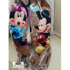 sjaal Mickey & Minnie bruin